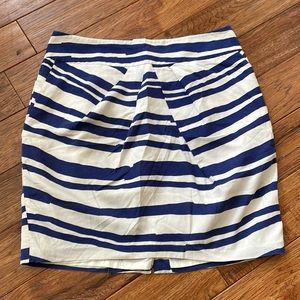 Reiss Navy and White Striped Silk Skirt, size 8